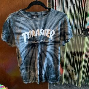 THRASHER gray Tie dye T-shirt